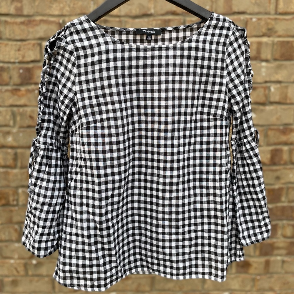 Madewell checkered blouse